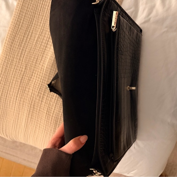 BEIS Black Croc-Embossed Laptop Bag - Picture 7 of 10
